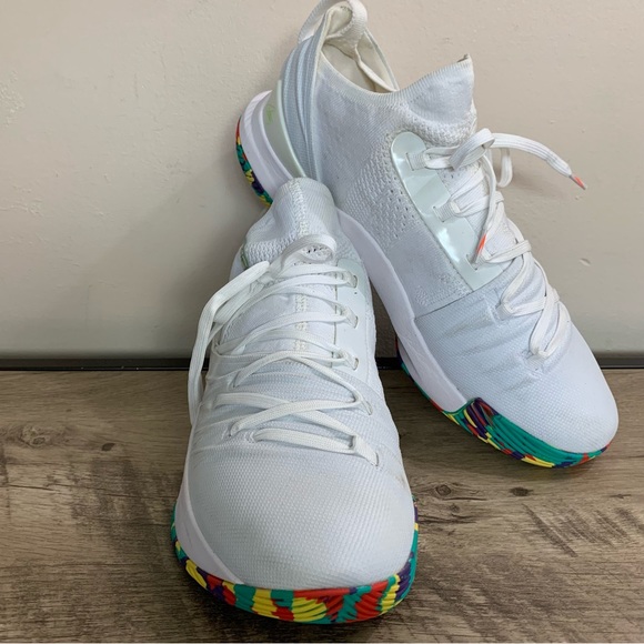 Men's UNDER ARMOUR White STEPH CURRY 5 Confetti BASKETBALL Shoes SNEAKERS  12 - Picture 3 of 6